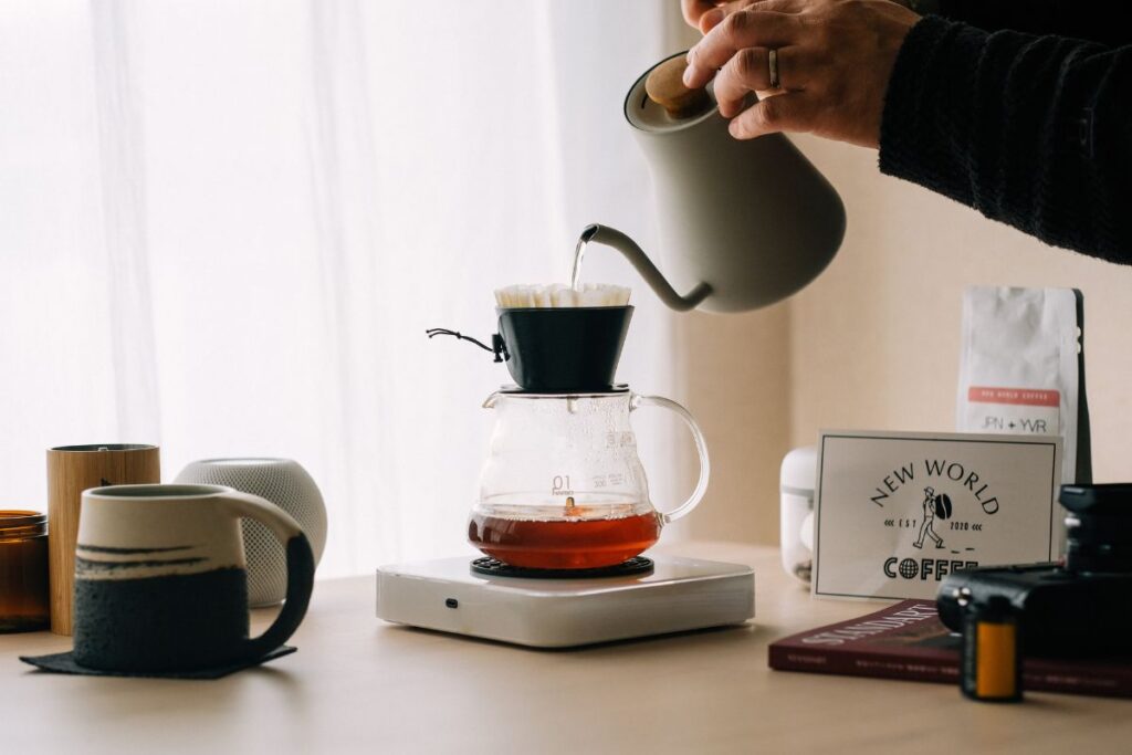 Pour over coffee brew 