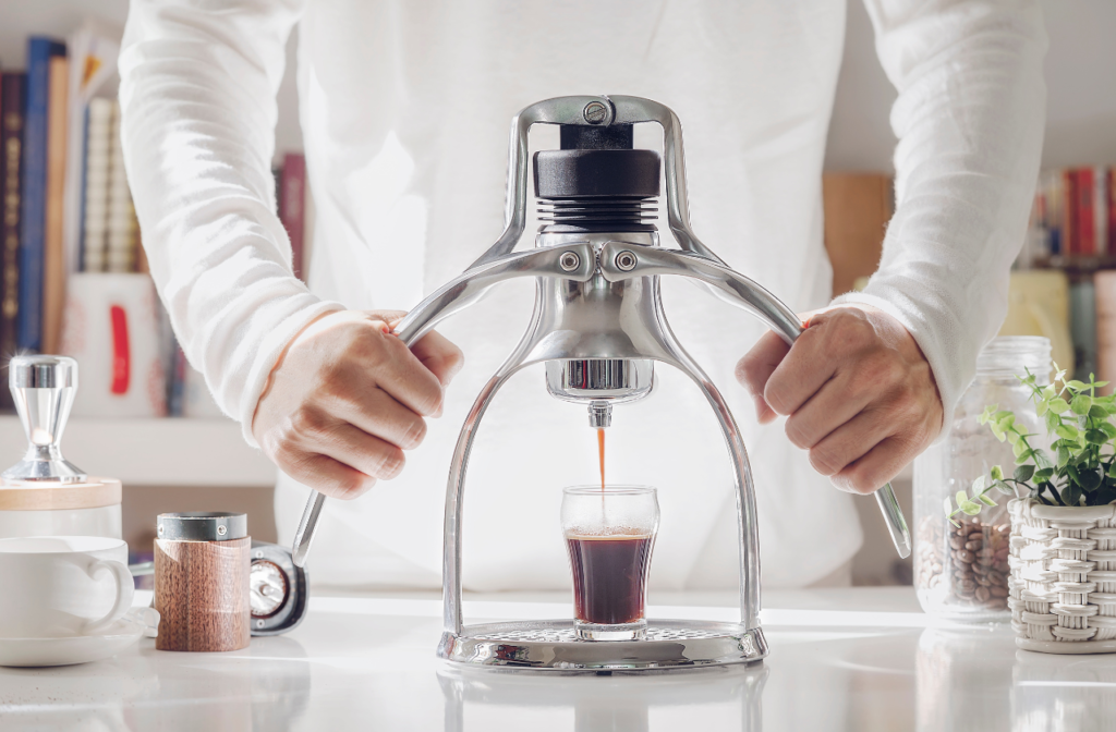 using a manual espresso machine