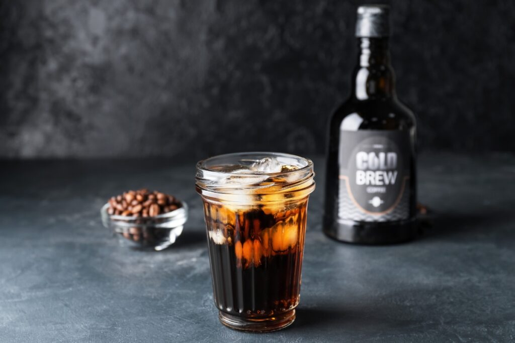 Cold brew coffee in a glass