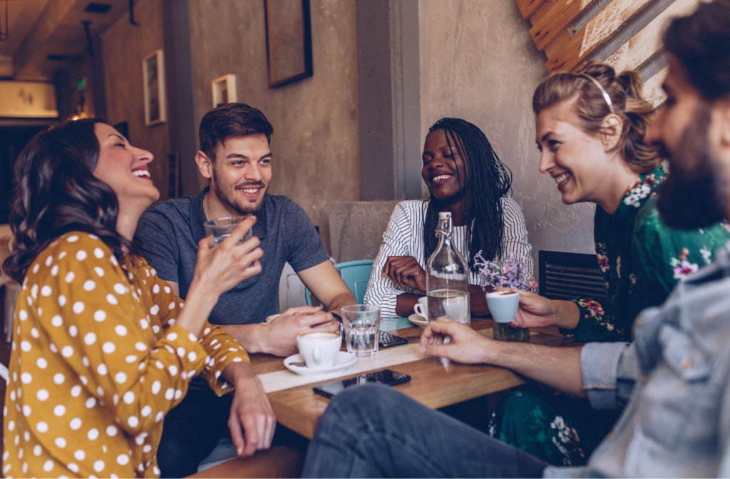 friends drinking coffee together